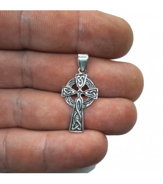 PE001594 Sterling Silver Pendant Celtic Cross Genuine Solid Hallmarked 925 Handmade